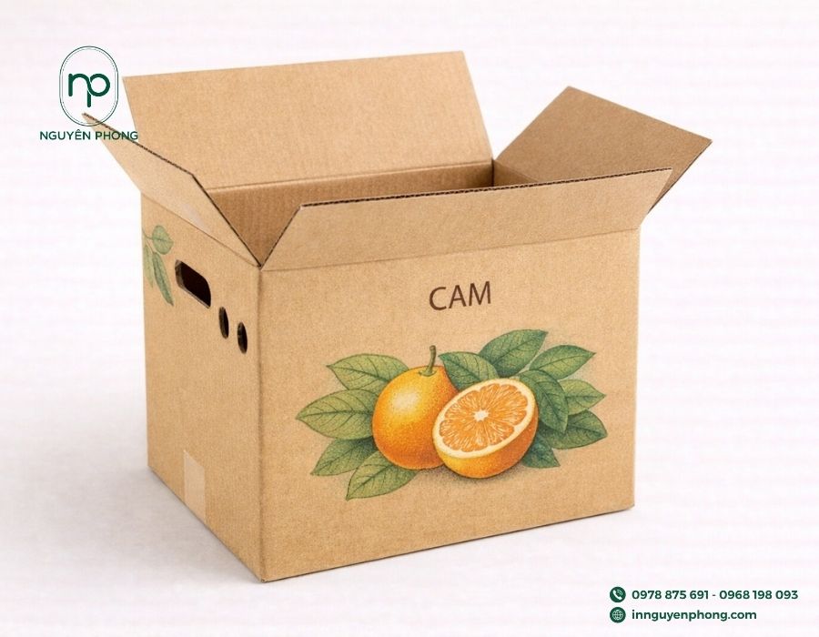 In thùng carton đựng cam